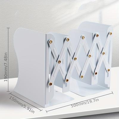 TEMU Obestda Adjustable Metal Bookends With Baffle - Heavy Duty Iron Book Holders For Shelves, Office, Home & School Book Organizer, Expandable Desk Book Support For Organizing Books