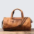 Borsone da viaggio in pelle di vacchetta borsone da viaggio borsa a tracolla da uomo Vintage borsone da viaggio palestra Sport Tote Bags Leathfocus