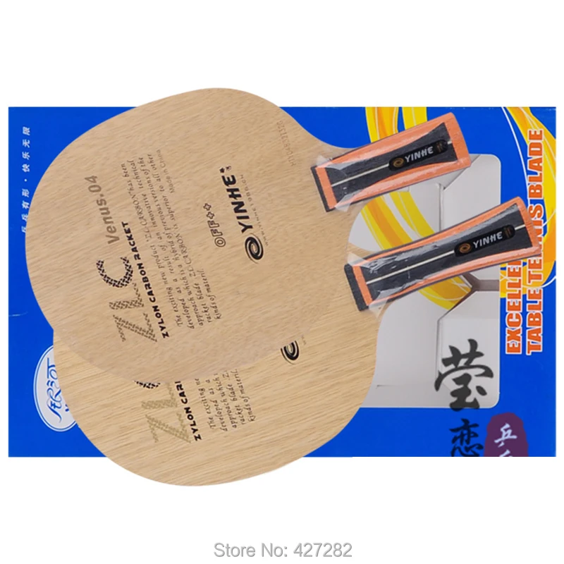 Racchetta da ping pong con lama in carbonio Yinhe, racchetta da ping pong, originale Yinhe V-4 ZLC Venus 04, OFF ++, anello ad attacco rapido