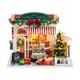 Nuovo negozio di dolci di natale in legno fai-da-te Casa kit di costruzione in miniatura assemblati case delle bambole scaffale decorazioni per la Casa per i regali degli amici