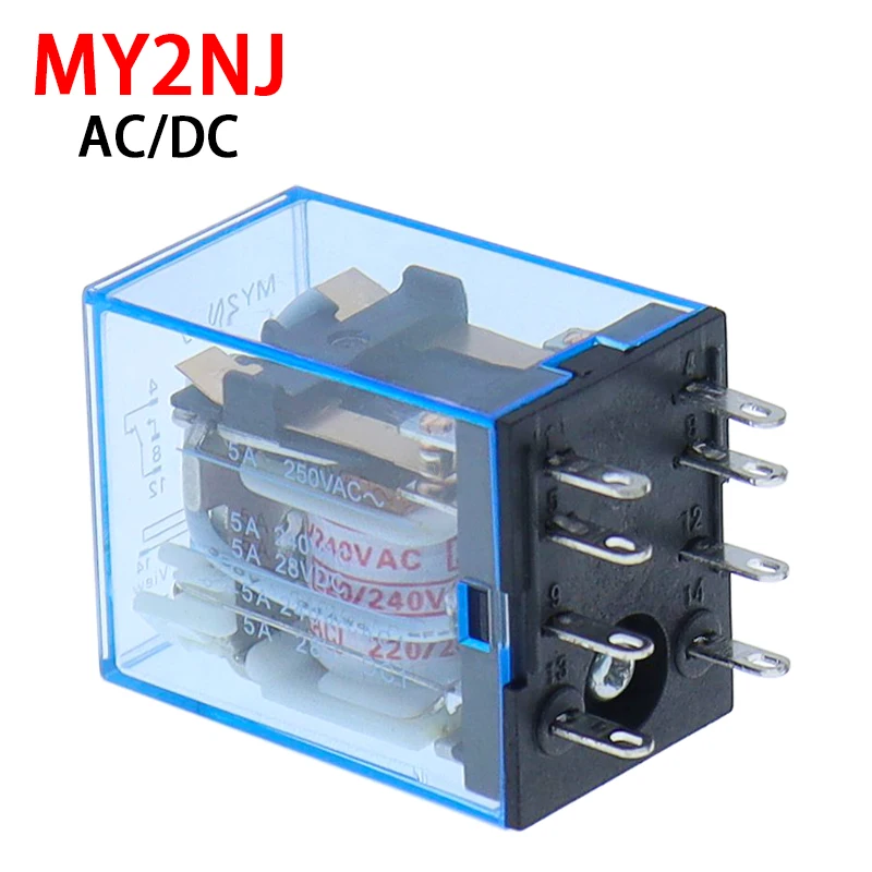 1 pz MY2P HH52P MY2NJ Bobina Relè Generale DPDT Micro Mini Interruttore Relè Elettromagnetico con LED AC/DC 110 V 220 V 380 V 12 V 24 V 36 V