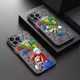 S-Super M-Marios B-Bros Carino Smerigliato Traslucido Per Apple iPhone 16 15 14 13 12 11 XS XR X Pro Max Plus Mini TPU Cassa Del Telefono