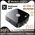 Ricevitore trasmettitore audio Bluetooth 5.4 aptX 2 in 1 3,5 mm AUX RCA Hifi Stereo aptX-Adaptive/HD/LL Adattatore wireless multipunto con microfono per TV PC Auto Cuffie Altoparlante (versione