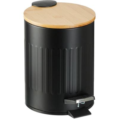 Relaxdays - Mülleimer Bad, 3 Liter, Absenkautomatik, entnehmbarer Inneneimer, Kosmetikeimer, Image