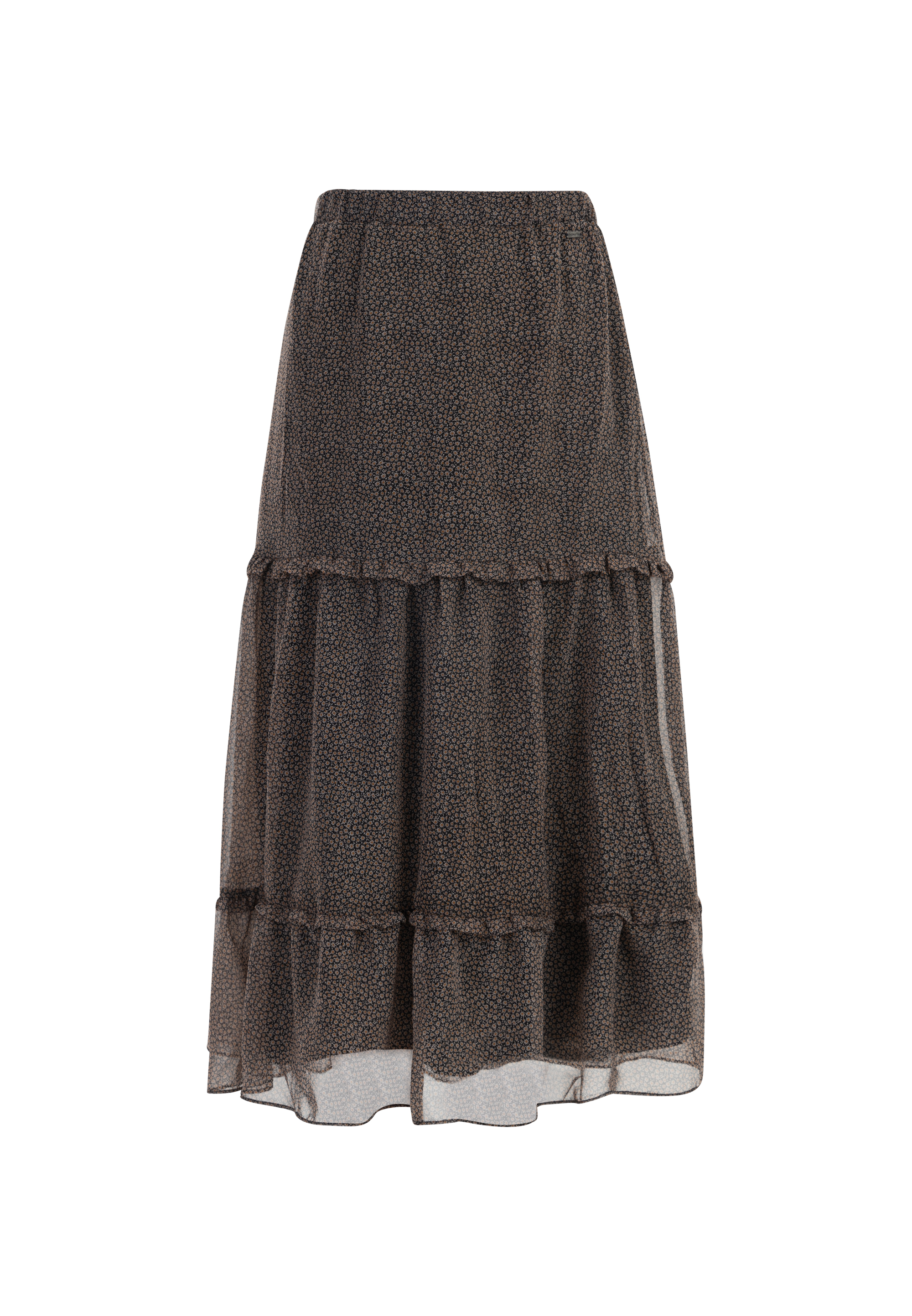 Dreimaster Maxirock Damen Schwarz Wollweiss Image