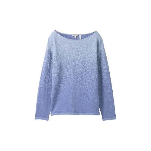 TOM TAILOR Damen Strickpullover mit Farbverlauf, blau, Farbverlauf / Dip-Dye, Gr. XS