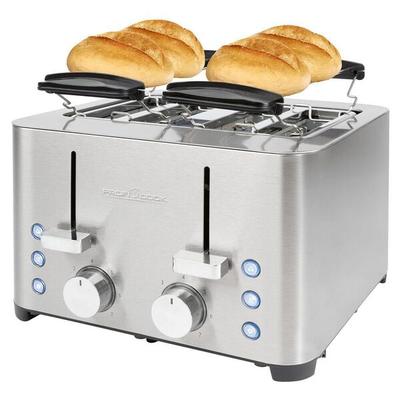 Toaster »PC-TA 1252« 1500 W silberfarben, CLATRONIC