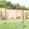 Porta Hockey Rete Rossa Bianca 153x60x118cm Acciaio Poliestere