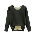 Mepaouo Long Sleeve Thermal Shirts for Women Soft Fleece Lined Crew Neck Baselayer Tops