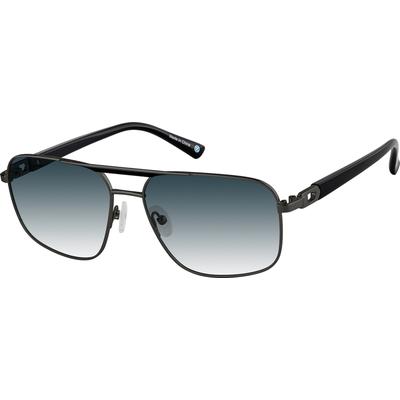 Zenni Aviator Rx Sunglasses Gray Mixed Full Rim Frame