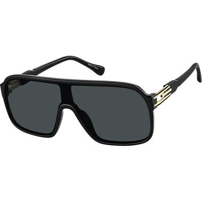 Zenni Men's Vintage Oval Sunglasses Black Mixed Full Rim Frame