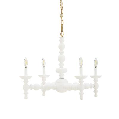 Peyton Wood 4 Light Chandelier White - Ballard Designs