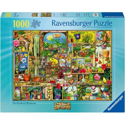 Puzzle RAVENSBURGER "Colin Thompson, CuRios CupBoards, Grandioses Gartenregal" Puzzles bunt Kinder Made in Germany; FSC - schützt Wald weltweit