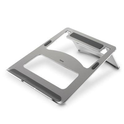 HAMA Laptop-Ständer "Laptop-Stand "Aluminium", faltbar, bis 40 cm (15,6"), Silber" Gerätehalterungen Notebook Ständer silberfarben (silber)