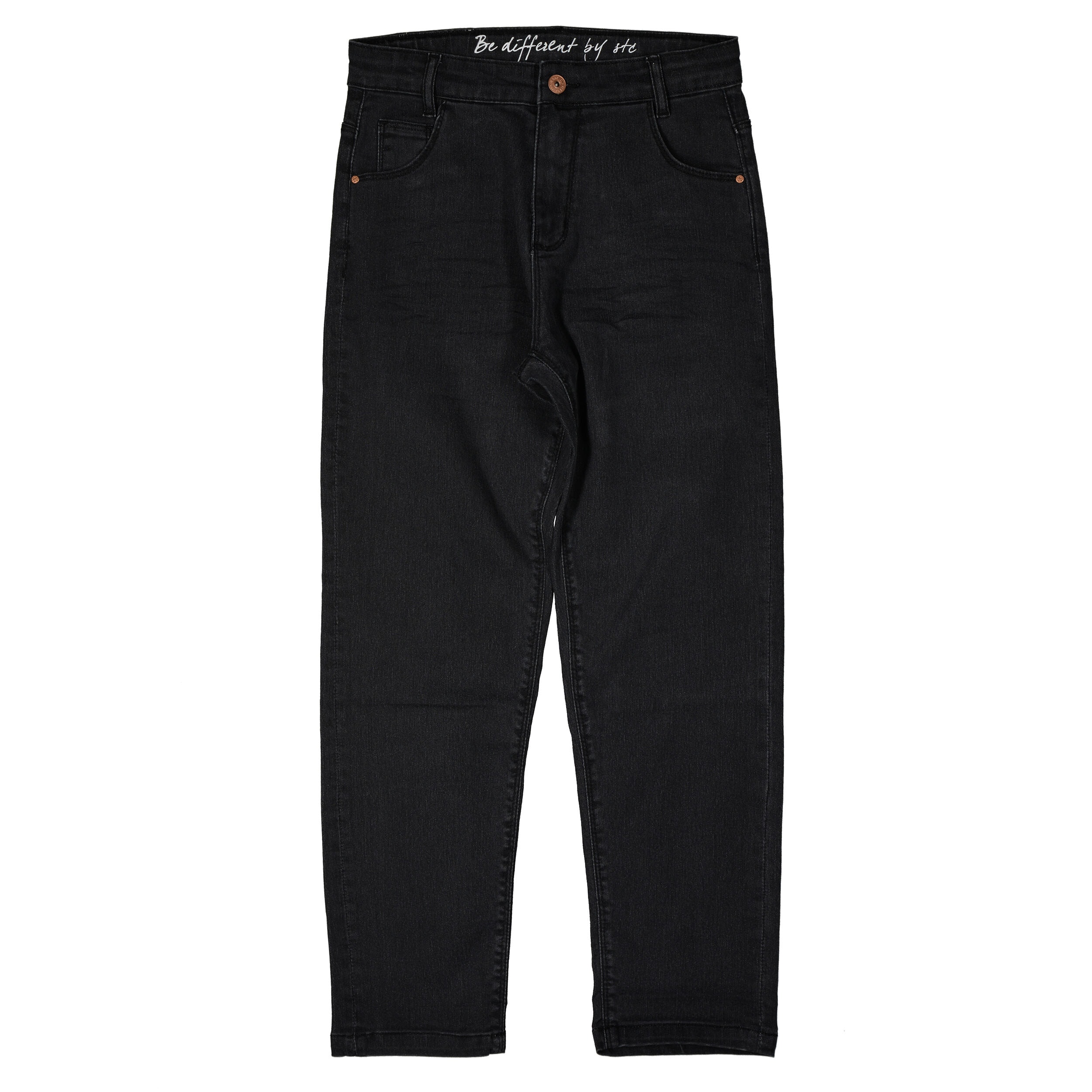 Mom-Jeans STACCATO, Mädchen, Gr. 158, Normalgrößen, schwarz, Oberstoff: 70% Baumwolle, 28% Polyester, 2% Elasthan., unifarben mit Farbeinsatz, bequem, Jeans, Mom Fit Image
