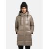 Steppjacke KHUJO "Jadet2-YM", Damen, Gr. L (40), beige, Material: 100% Nylon, Futter: 100% Nylon, Wattierung: 100% Polyester, casual, gerade Po-bedeckend, Langarm Ärmel ohne Ärmelschlitz normaler Saum, Jacken, Schimmernder Winter Kurzmantel mit...