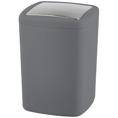 Kosmetikeimer WENKO "Barcelona", grau (anthrazit), B:20,5cm H:28,5cm T:20,5cm, Kunststoff, Mülleimer Image