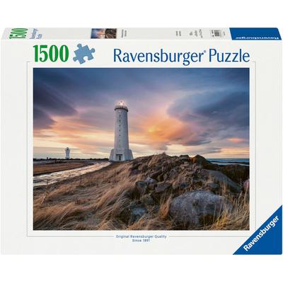 Puzzle RAVENSBURGER "Magische Stimmung über dem Leuchtturm von Akranes, Island" Puzzles bunt Kinder Made in Germany; FSC - schützt Wald weltweit