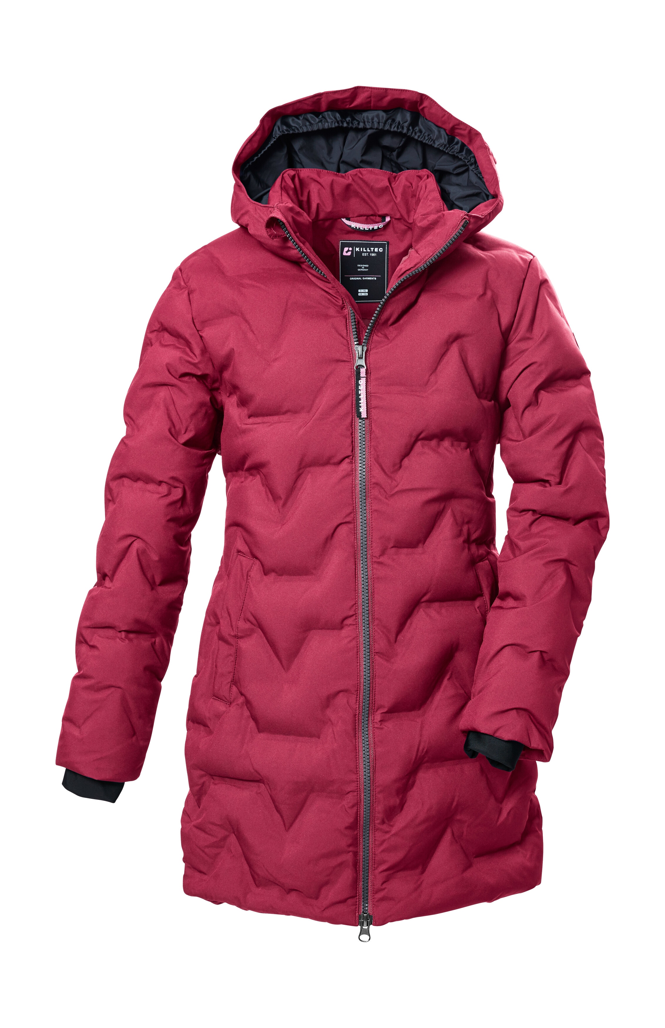 Steppmantel KILLTEC "KOW 358 GRLS QLTD PRK", Kinder, Gr. 176, lila (himbeere), Oberstoff: 100% Polyester, Futter: 100% Polyester, Wattierung: 100% Polyester, Sportlich, Mäntel, Winddichter, wasserabweisender Kinder-Parka mit 10.000 mm Wassersäule Image