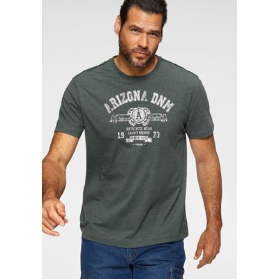 T-Shirt ARIZONA, Herren, Gr. 4XL (68/70), grün (dunkelgrün, meliert), Single Jersey, Obermaterial: 60% Baumwolle, 40% Polyester, casual, normal, Rundhals, Kurzarm, Shirts, Kurzarm, melierte Optik, Rundhalsausschnitt, aus Single Jersey Image