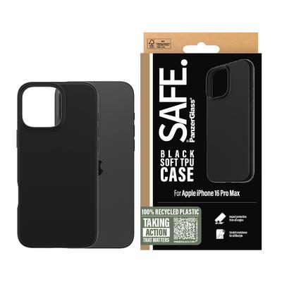 SAFE BY PANZERGLASS Handyhülle "Soft TPU Case für Apple iPhone 16 Pro Max", schwarz, B:11cm H:1,8cm T:19,5cm, Hüllen, Backcover, Schutzhülle, Handyschutzhülle, Case, Schutzcase, stoßfest