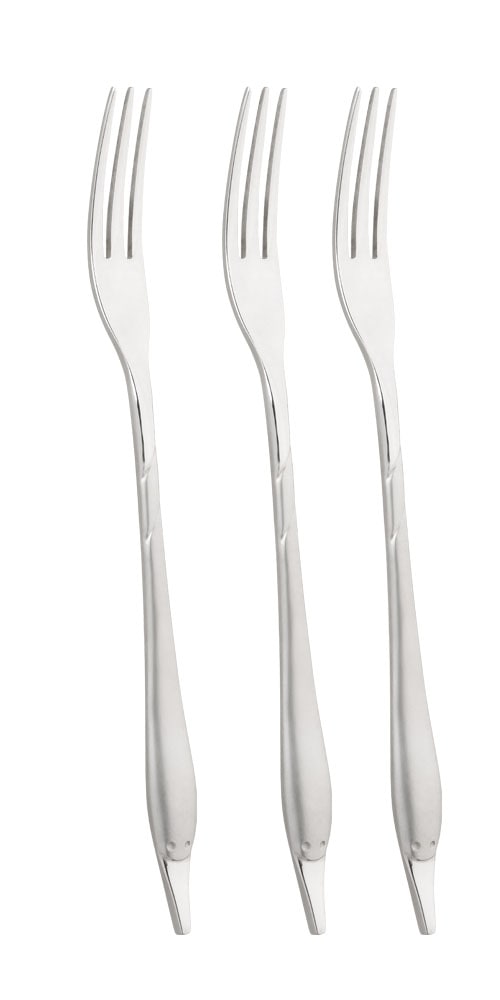 Brotzeitgabel MULEX "Mini-Besteck, Gabel Set, satiniert", silber (silberfarben), 3 Stk., Edelstahl, Essgabeln, innovatives Produkt für Fingerfood und Tapas Image