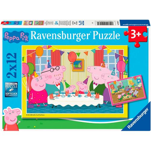 Puzzle RAVENSBURGER ""Zeit zu feiern"" Puzzles bunt Kinder 2x12 Teile; Made in Europe, FSC - schützt Wald weltweit