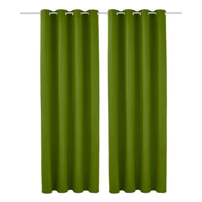 Vorhang MY HOME "Raja" Gr. 3, grün, B:140cm H:225cm, Polyester, Recyceltes Material, Gardinen, 2er-Set, Bestseller, einfarbig, modern, pflegeleichte Mikrofaser Image