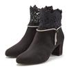 Stiefelette LASCANA, Damen, Gr. 38, schwarz, Obermaterial: 100% Textilmaterial. Futter: 100% Lederimitat. Decksohle: 100% Lederimitat. Laufsohle: 100% Synthetik, unifarben, Glitzer, modisch, Schuhe, mit elegantem Spitzenbesatz, Stiefel, Boots