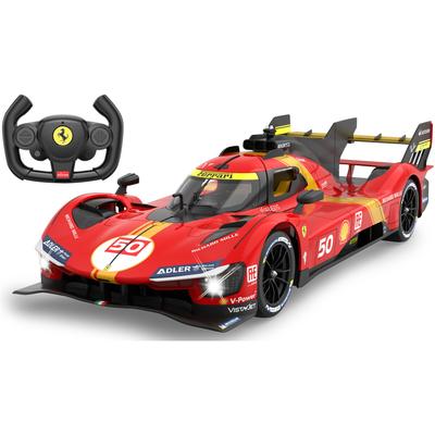 RC-Auto JAMARA "Ferrari 499P 1:14 rot 2,4GHz Tür manuell" Fernlenkfahrzeuge rot Kinder im Maßstab 1:14, mit LED Beleuchtung