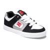 Sneaker DC SHOES "Pure", Kinder, Gr. 13,5(31), schwarz-weiß (weiß, schwarz, rot), Obermaterial: Leder / Futter: Textil / Außensohle: Gummi, Schuhe