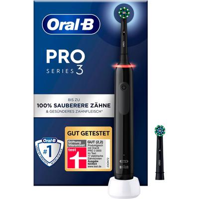 Elektrische Zahnbürste ORAL-B "Pro 3 3000" Elektrozahnbürsten schwarz 3 Putzmodi