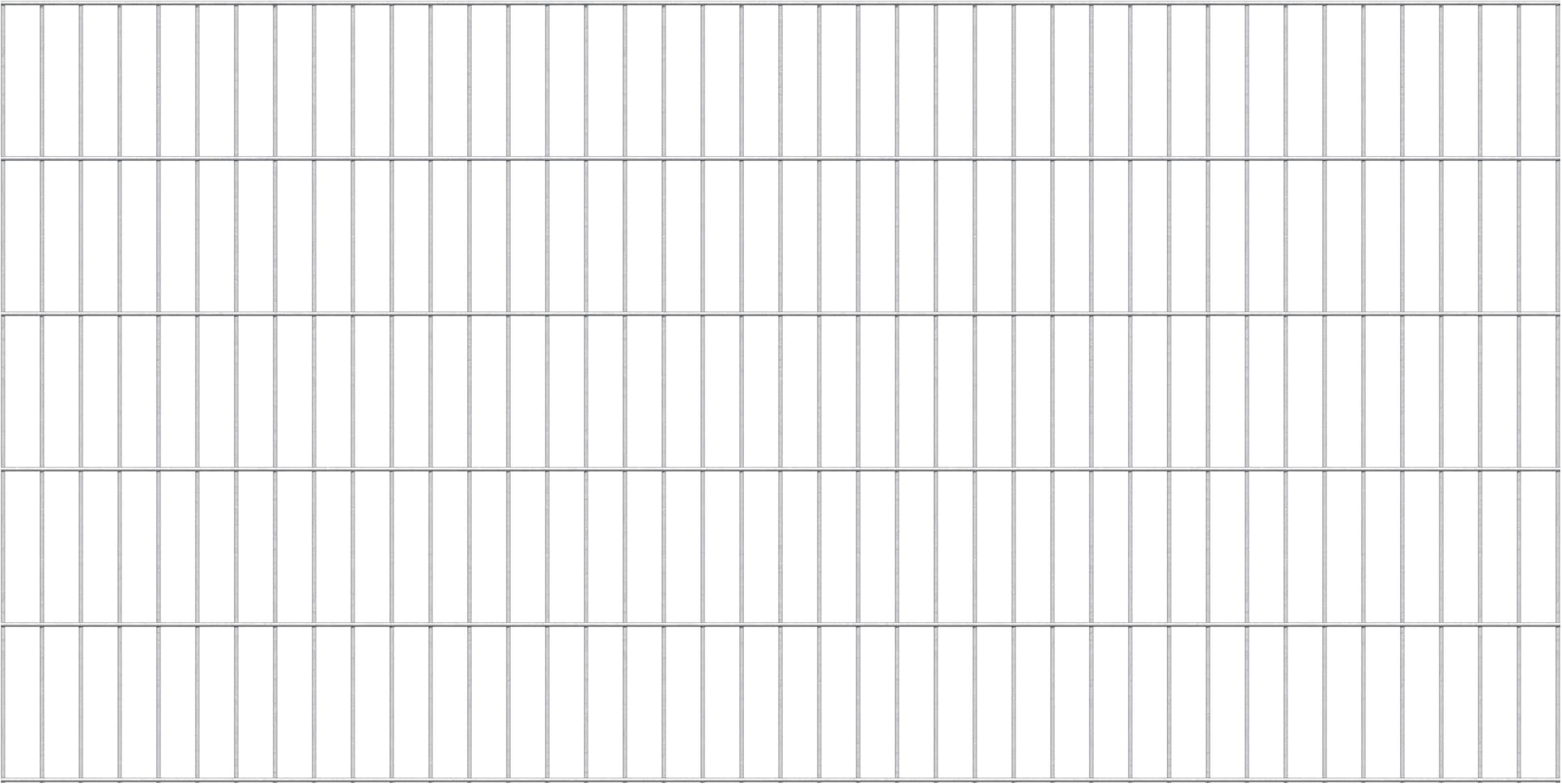 Doppelstabmattenzaun ALBERTS "Doppelstab-Gittermatte 6/5/6", grau (feuerverzinkt), H:100cm, Stahl, Zaunelemente, LxH: 200x100 cm Image