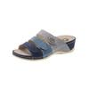 Pantolette MUBB, Damen, Gr. 37, blau (blau, grau), Veloursleder, klassisch, Schuhe