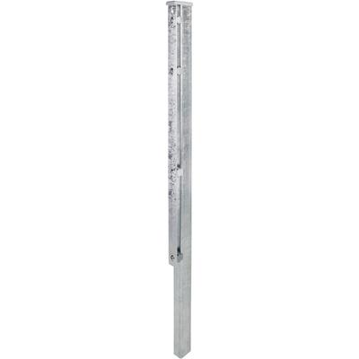 Zaunpfosten ALBERTS, grau (feuerverzinkt), B:6cm H:120cm T:4cm, Stahl, Zaunpfosten, 60x40 mm für Doppelstabmattenzaun, 120 cm, mit Flacheisen Image