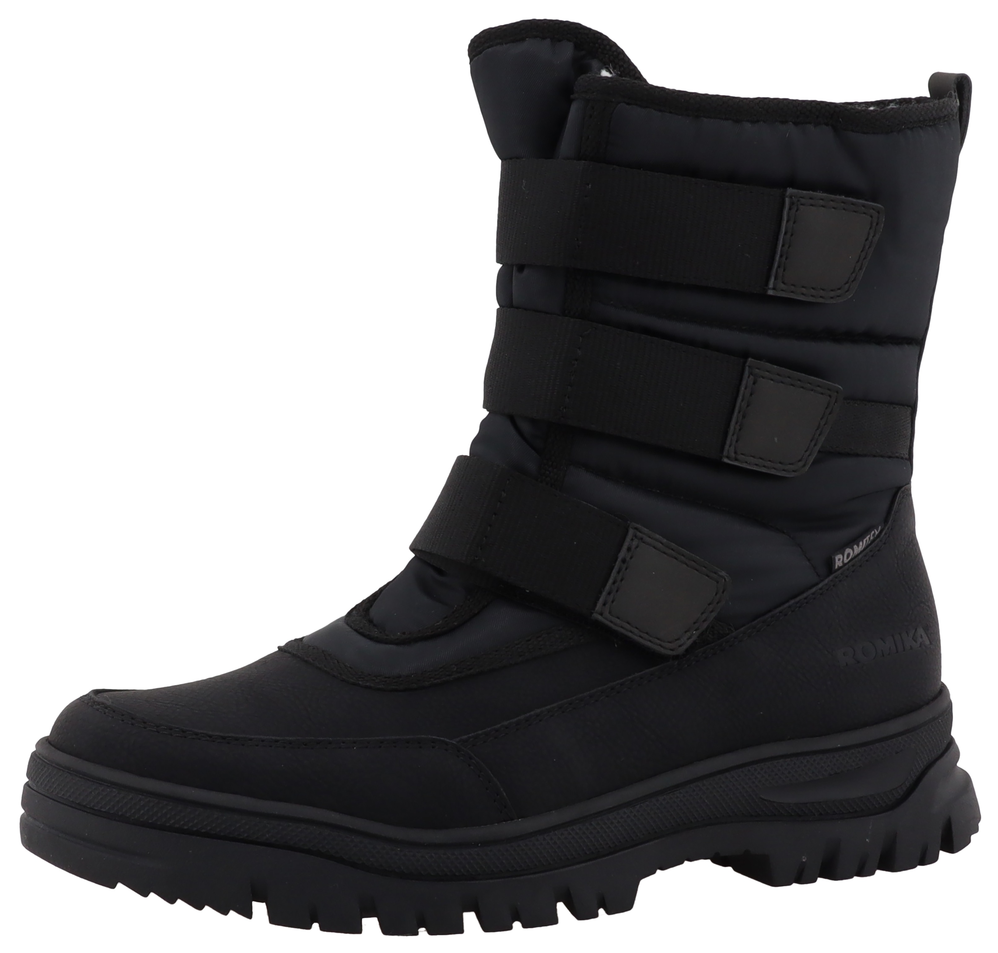 Winterboots ROMIKA, Herren, Gr. 42, schwarz, Lederimitat, Textil, unifarben, Schuhe Winterboots, Keilabsatz, Schnürboots, Outdoorschuh mit Innenreißverschluss