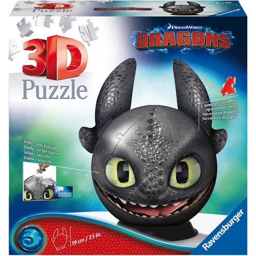 Puzzleball RAVENSBURGER ""Dragons 3 - Ohnezahn mit Ohren"" Puzzles bunt Kinder Made in Europe, FSC - schützt Wald weltweit