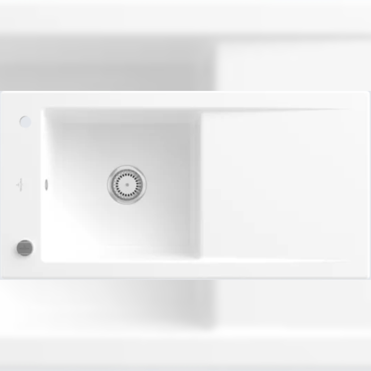 Villeroy & Boch Villeroy&Boch Rechteckiges Spülbecken, Keramikspüle Timeline 60 Stone White, 100x51cm, reversibel Image