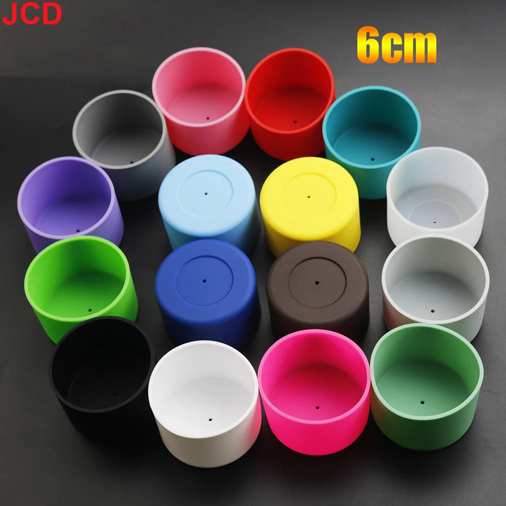 Jcd 6cm Durchmesser Silikon hülle in Lebensmittel qualität für Glas wasser flaschen hitze beständiges, rutsch festes Silikon bauch band Image