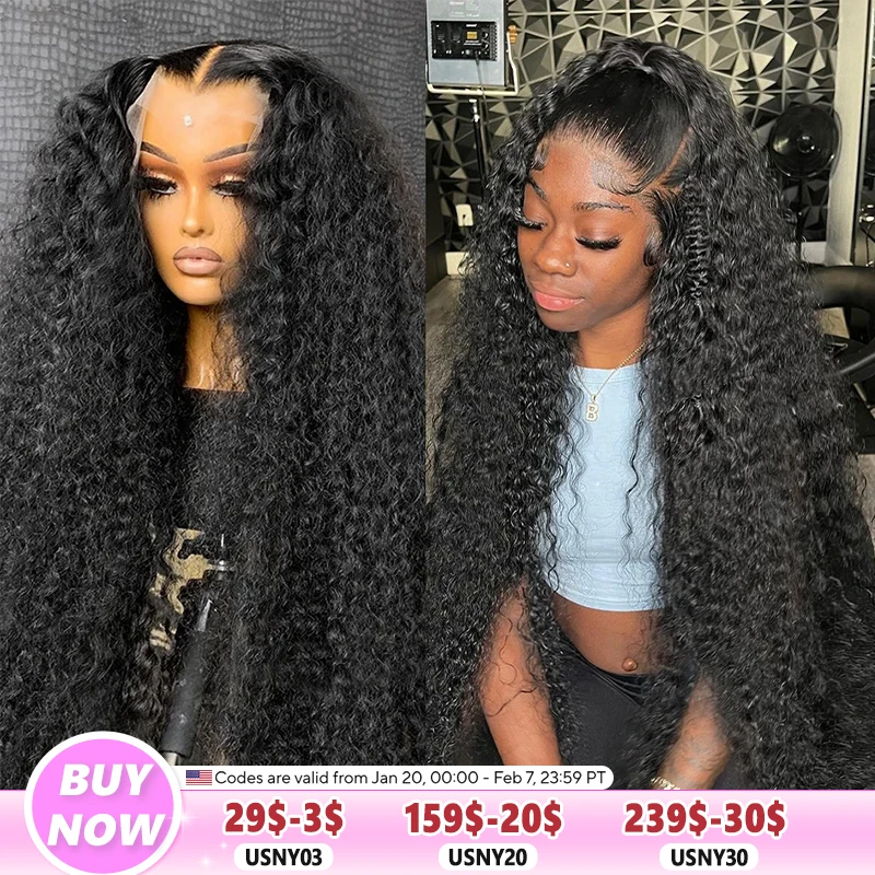 Tiefe Welle 13x6 HD Spitze Frontal Perücke 200% Transparent 13x4 Wasser Welle Spitze Frontal Echthaar perücken Für Frauen 4x4 Spitze Perücke Image