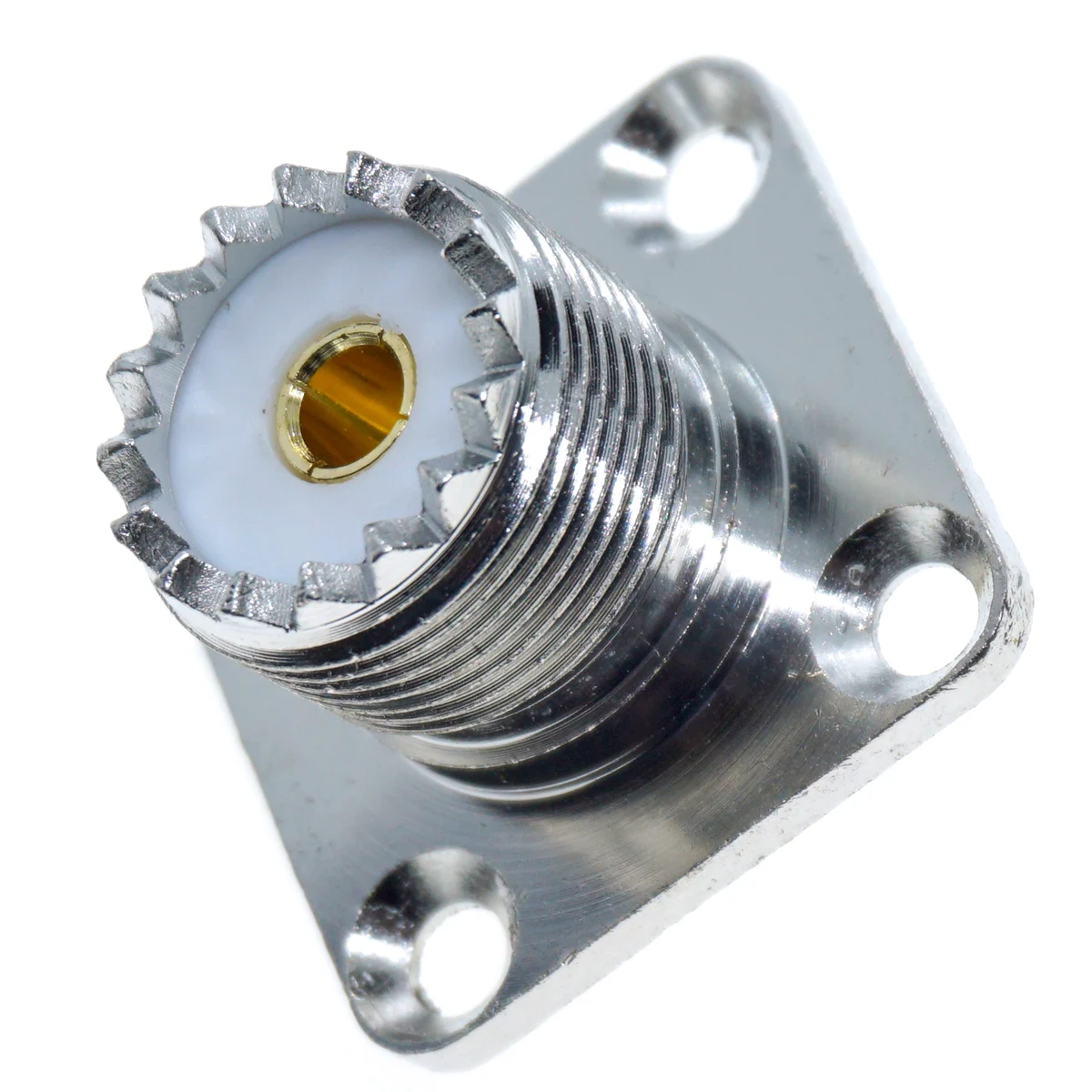 1 stücke so239 so-239 uhf Buchse Panel Mount Chassis Schott verbinder sl16 uhf Buchse 4 Löcher Flansch Koax RF Kupfer Messing Image