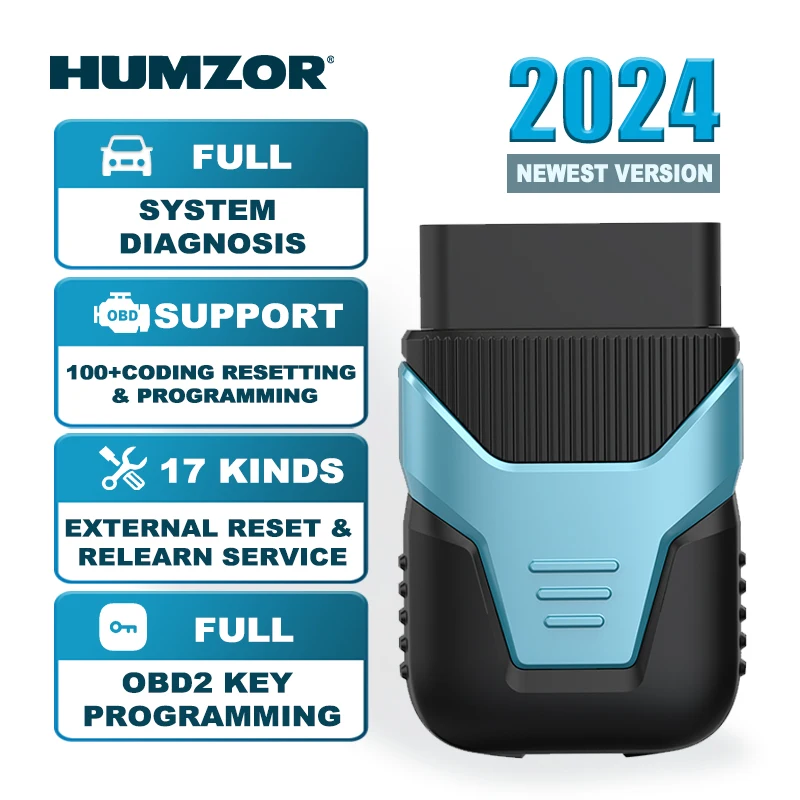 Bluetooth-OBD2-Scanner V5.2 HUMZOR Z126 Komplettes Systemdiagnosetool Schlüsselprogrammierung Reifendruck Batterielernen Komplettes Auto macht Image
