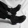 Männer Nicht-slip Leder Stiefel Wasserdicht Runde Kappe Casual Schnüren Schuhe Dicke Sohle Bequeme