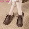 GKTINOO 100 % echtes Leder Schuhe Frau flache Schuhe 2025 große Größe Herbst Schuhe Komfort weiche Sohle rutschfeste flache Schuhe