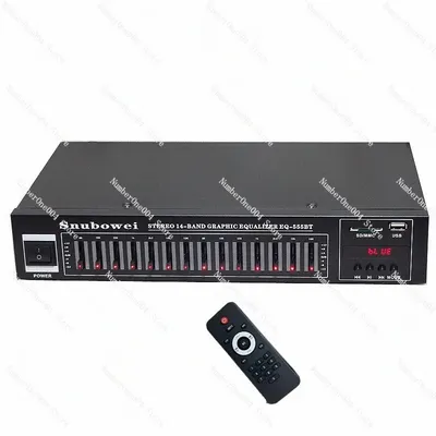 EQ555BT Hifi Home 14-BAND Garphic Stereo EQ Equalizer mit Bluetooth USB FM Radio Fernbedienung Image
