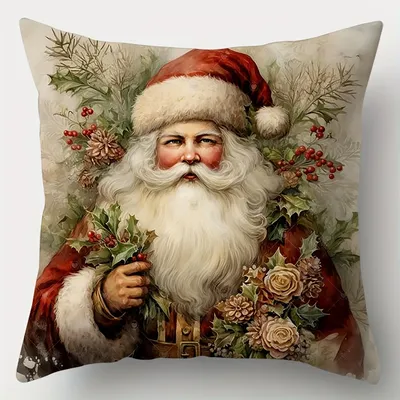 1 Stück Vintage Weihnachts kissen bezüge-einseitiger Druck, 18 "x 18", Reiß verschluss, geeignet für Image