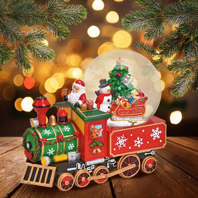 Spieluhr / Schneekugel Nikolaus-Lokomotive Image