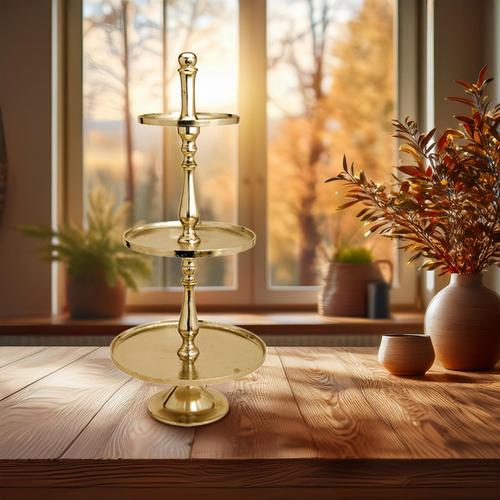 Etagere mit 3 Ebenen golden, 97 cm hoch