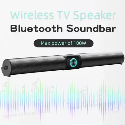 BS-55 100W TV Sound Bar Wireless Bluetooth Speakers Portable HomeTheater Surround Boombox FM Radio Supports USB,Coaxial,AUX-IN