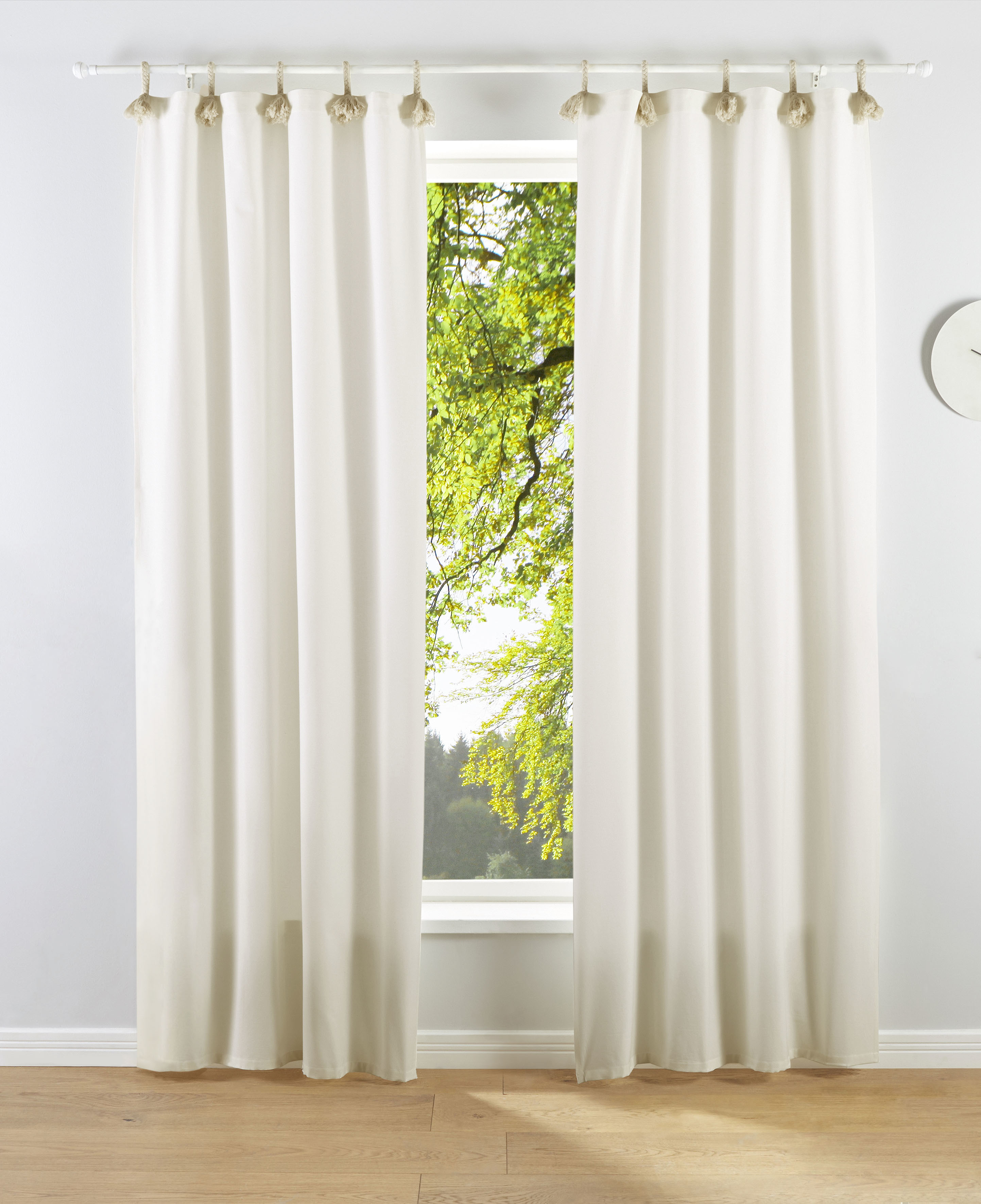 Gardine "Jada" Gr. 3, beige (creme, weiß), B:110cm H:225cm, Baumwolle, Baumwolle, LEGER HOME BY LENA GERCKE, Gardinen, Gardine, blickdicht, Bio-Baumwolle, gewebt, verschiedene Größen